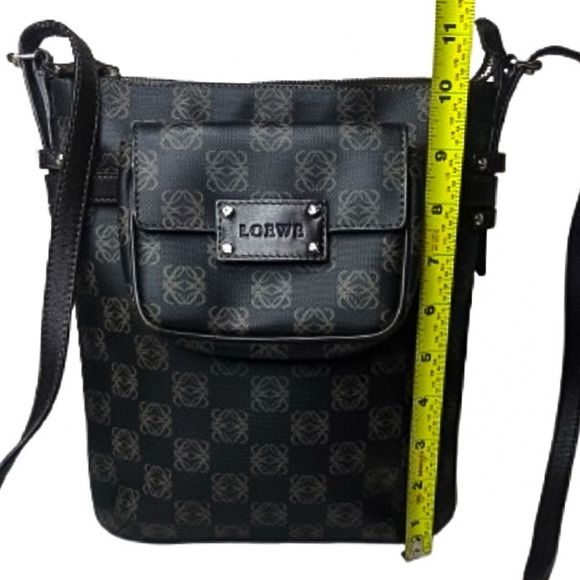 VINTAGE LOEWE Anagram Crossbody Messenger Bag with Matching Pouch On Front - Picture 12 of 17
